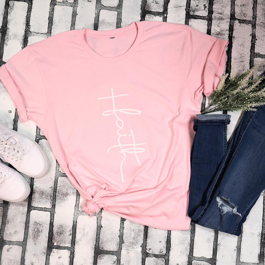 Pink Vertical Faith T-Shirt